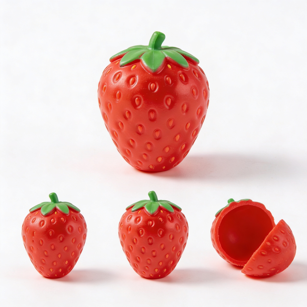 Antoaron 3Pcs Big Taba Squishies Strawberry, Cute Strawberry Squeeze Toys, Upgrade Fruit Squishies, Kawaii Sticky Stress Toy, Clear Fidget Toys, Valentines Gift for Kids, Teen Boys Girls Birthday Gift Ideas